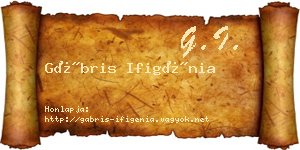 Gábris Ifigénia névjegykártya